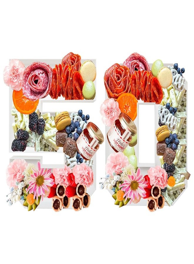 Valguri Reusable Charcuterie Number Fillable Serving Tray, 10 inch, Plastic Acrylic Food Appetizer Tray, Birthday Anniversary Treat Party Decor (50 Shape) - Image 4